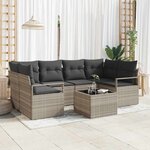 vidaXL Ensemble de canapé de jardin 7 Pièces Gris clair  Gris foncé