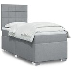vidaXL Sommier à lattes de lit avec matelas Gris clair 90x200 cm Tissu