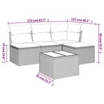 vidaXL Salon de jardin avec coussins 5 Pièces beige résine tressée