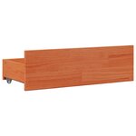 vidaXL Cadre de lit sans matelas avec tiroirs brun cire 140x200 cm pin