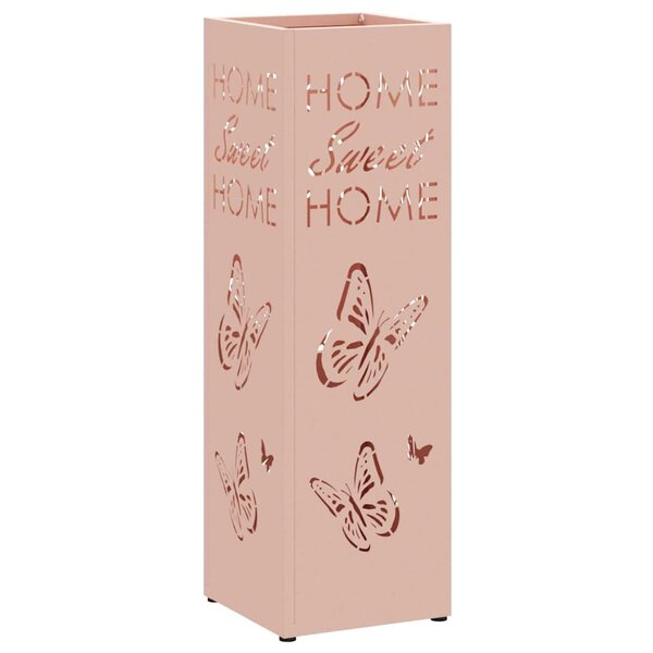 vidaXL Porte-parapluie Rose 15 5 x 15 5 x 49 cm Acier