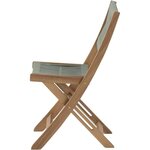 Set bistrot pliable en bois d'acacia FSC avec tressage en corde vert olive - 2 personnes
