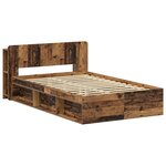 vidaXL Cadre de lit avec rangement Bois ancien 120 x 190 cm