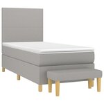 vidaXL Sommier à lattes de lit avec matelas Gris clair 80x200 cm Tissu
