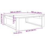 vidaXL Table basse vieux bois 100x100x35 cm bois d'ingénierie