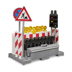 Bruder 62009 - Accessoire kit de sécurité routière avec feu de circulation