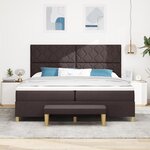 vidaXL Lit à Ressorts avec Matelas & Banc Marron Foncé 200x200 cm Tissu