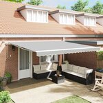 vidaXL Auvent avec Blanc 4 5 × 3 5 m Métal