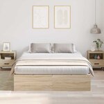 vidaXL Cadre de lit avec rangement Chêne Sonoma 160 x 200 cm