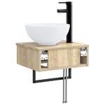 vidaXL Basin de lavage mural Chêne Sonoma 40 x 35 x 39 cm