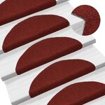 vidaXL Tapis d'escalier autocollants 20 pièces 56 x 17 x 3 cm Rouge bordeaux Demi-rond
