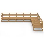 vidaXL Salon de jardin 8 Pièces marron miel bois de pin massif
