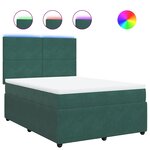 vidaXL Sommier à lattes de lit et matelas Vert foncé 160x200cm Velours