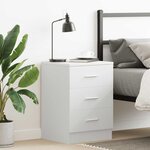vidaXL Table de chevet Blanc 38 x 35 x 56 cm Bois d'ingénierie