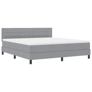 vidaXL Lit à ressorts avec matelas Gris clair 180 x 200 cm tissu