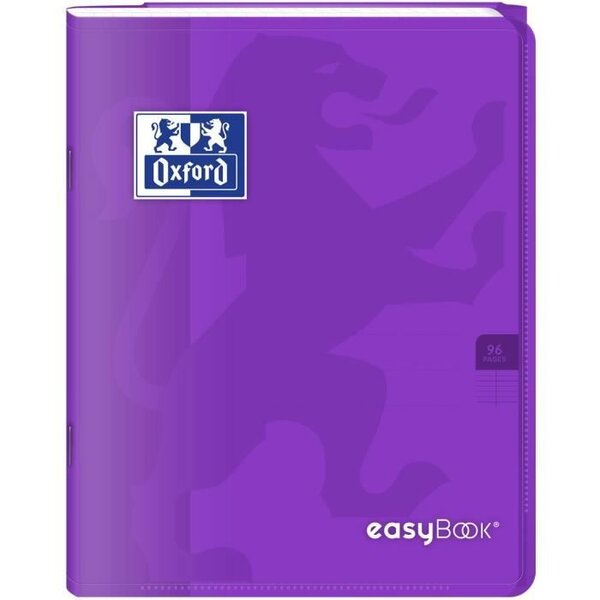 OXFORD Cahier Easybook agrafé - 17 x 22 cm - 96p seyes - 90g - Violet
