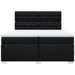 vidaXL Sommier à lattes de lit avec matelas Noir 200x200 cm Tissu