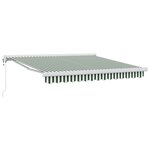 vidaXL Auvent rétractable automatique vert et blanc 350x250 cm