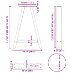 vidaXL Pieds de table à manger en forme de A 2 pièces Blanc 60 x (72-73) cm Acier