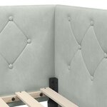 vidaXL Cadre de lit d'angle Gris clair 90 x 200 cm Velours