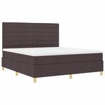 vidaXL Lit à ressorts avec matelas Marron foncé 180 x 200 cm tissu