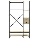 vidaXL Porte-vêtements avec étagères chêne sonoma bois d'ingénierie