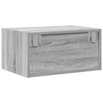vidaXL Table de chevet murale avec lumières LED sonoma gris