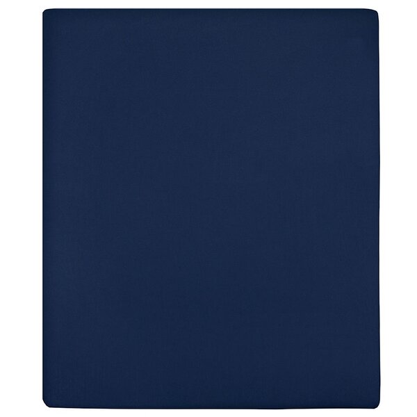 vidaXL Draps-housses Jersey 2 Pièces Bleu marine 100x200 cm Coton