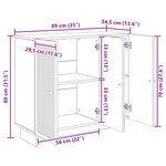 vidaXL Buffet Blanc 89 x 34 5 x 80 cm Bois d'ingénierie