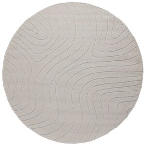 vidaXL Tapis de surface Rond HUARTE Crème Ø 200 CM Polyester