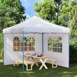vidaXL Paroi de tente de réception 2 Pièces avec fenêtre PE Blanc