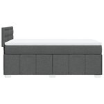 vidaXL Sommier à lattes de lit avec matelas Gris foncé 90x200 cm Tissu