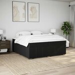 vidaXL Sommier à lattes de lit avec matelas Noir 200x200 cm Tissu