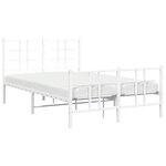 vidaXL Cadre de lit métal avec tête de lit/pied de lit blanc 120x190cm