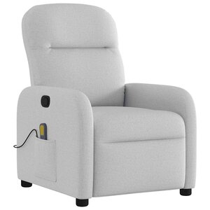 vidaXL Fauteuil de massage inclinable gris nuage tissu