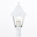 Lampadaire extérieur Nissie blanc - Métal & verre - E27 60W - IP44