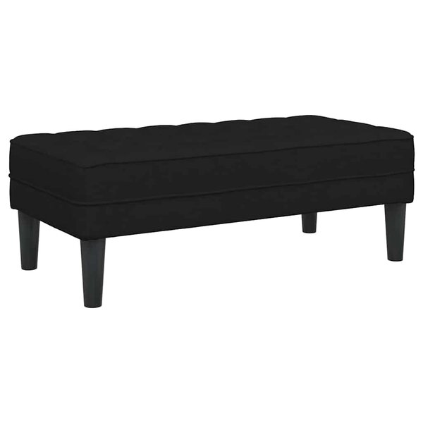 vidaXL banc avec coussin Noir 113 x 57 x 39 cm tissu
