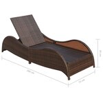 vidaXL Chaise longue avec coussin Résine tressée Marron