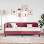 vidaXL Cadre de lit d'angle avec matelas Bordeaux 80 x 200 cm Velours