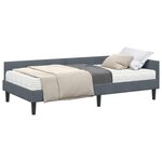 vidaXL Cadre de lit d'angle avec matelas 2 pc Gris foncé 90 x 200 cm