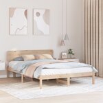vidaXL Cadre de lit avec tête de lit 160x200 cm Bois de pin massif