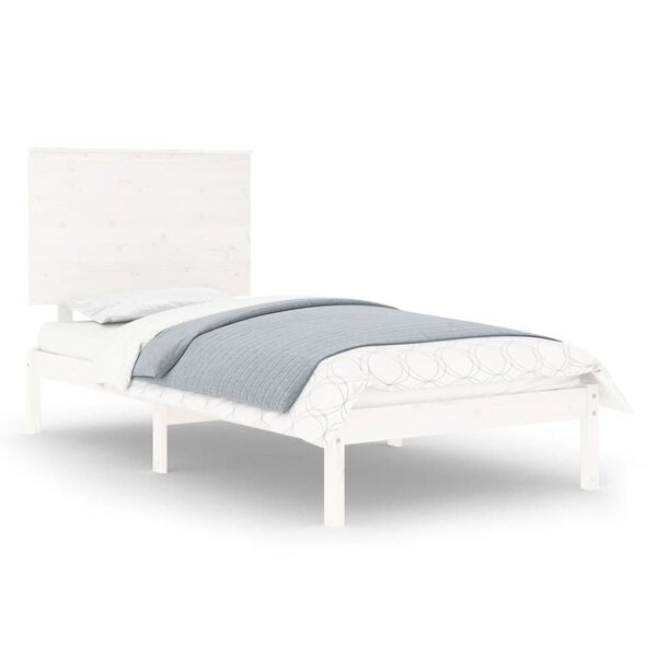vidaXL Cadre de lit sans matelas blanc 100x200 cm bois de pin massif