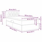 vidaXL Lit avec rangement et matelas Gris clair 90 x 190 cm Velours