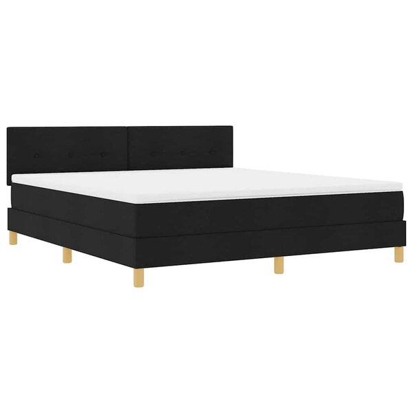 vidaXL Lit à ressort LED avec bandes LED Noir 180 x 200 cm tissu
