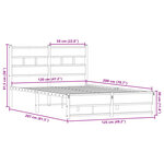 vidaXL Cadre de lit en métal sans matelas chêne fumé 120x200 cm