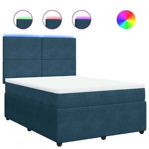 vidaXL Sommier à lattes de lit et matelas bleu 140x200 cm velours