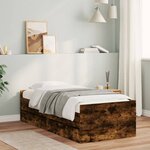 vidaXL Cadre de lit sans matelas chêne fumé 75x190 cm