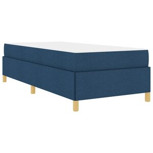 vidaXL Lit à ressorts avec matelas Bleu et Blanc 90 x 200 cm tissu