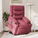 vidaXL Fauteuil inclinable de massage électrique Rouge bordeaux Tissu