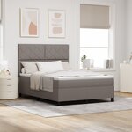 vidaXL Lit Box Spring avec Matelas Taupe 140x190 cm Tissu